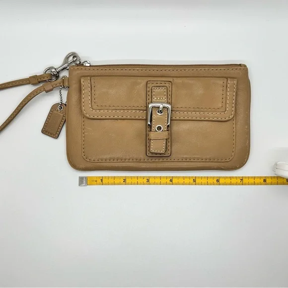 Coach Tan Leather Wristlet Wallet - Picture 5 of 14